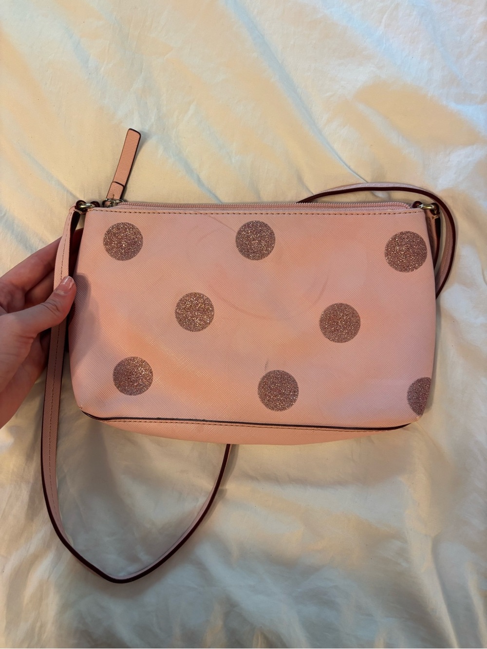 Kate spade Pink Polka Dot Crossbody Bag - Stylish Everyday Shoulder Bag